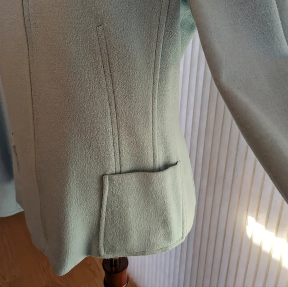 Vintage Women’s Light Blue Wool/Angora Coat Carlisle Size 8 Zip Front - Picture 3 of 16